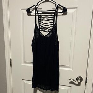 TORRID Black Lace Strappy tank swimsuit cover up